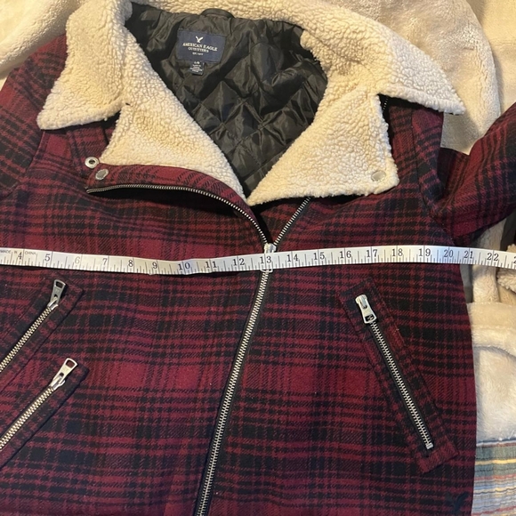 American Eagle Plaid Moto Jacket, Size L - Quilted Comfort, EUC - Picture 5 of 11